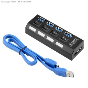 USB 3.0 Hub – 4 USB Ports with Switch