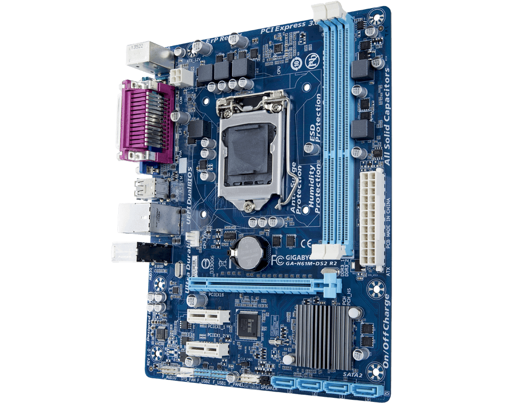GIGABYTE H61 2ND/3RD GEN DDR3 MOTHERBOARD - USED