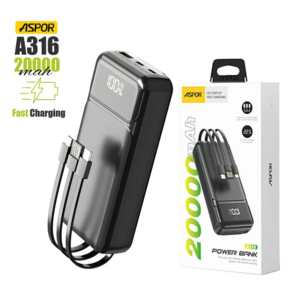 Aspor A316 Fast Charging 20000mAh Power Bank